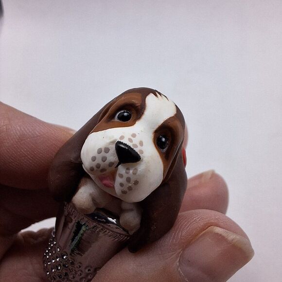 Vintage 1989 Hallmark‎ Keepsake Collectors Series Ornament #12 Thimble Puppy - Picture 8 of 9